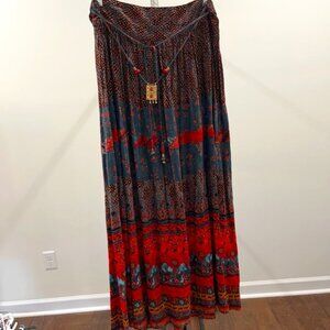 Carole Little Skirt Mixed Print Boho Sz 14 Plus Whimsical